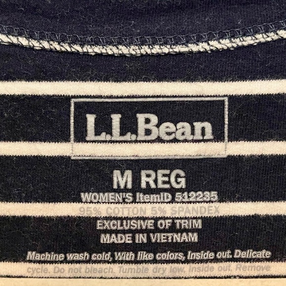 L.L.Bean Ultrasoft Sweats 1/4 Zip Striped Pullover - Picture 6 of 6